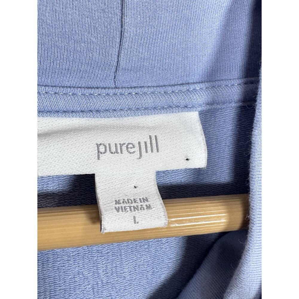 J. Jill Womens Tunic Pima Cotton Modal Stretch Cowl Neck Blue Preppy Coastal L - Picture 6 of 10